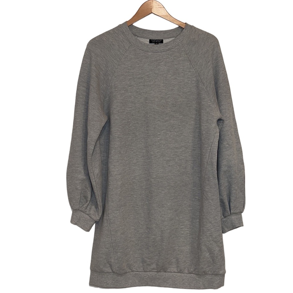 Topshop grey sweatshirt dress